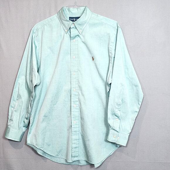 Ralph Lauren Classic Fit Green Men's‎ Button Up Shirts Sz 16.5 32/33 - Picture 2 of 7